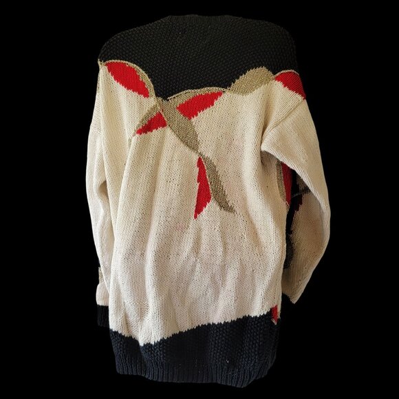 Vtg 80s 90s Hand-Knit Ugly Christmas Sweater With Santa Claus & Festive Design - Picture 14 of 16